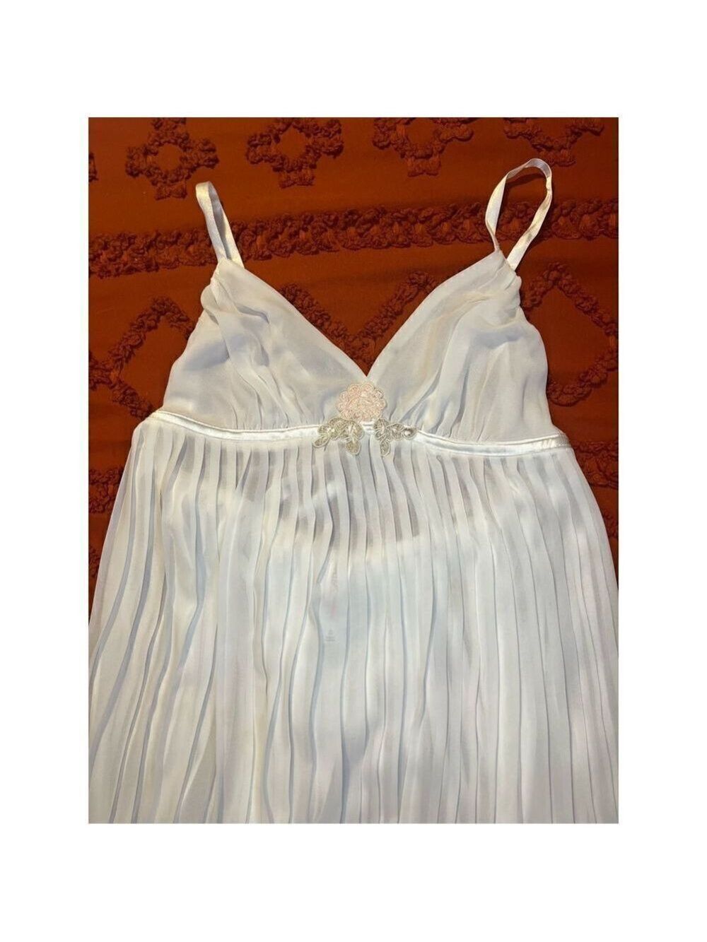 White mini spaghetti straps, panty, brand, new with tags, sexy Teddy nightie. Sz - Picture 5 of 16